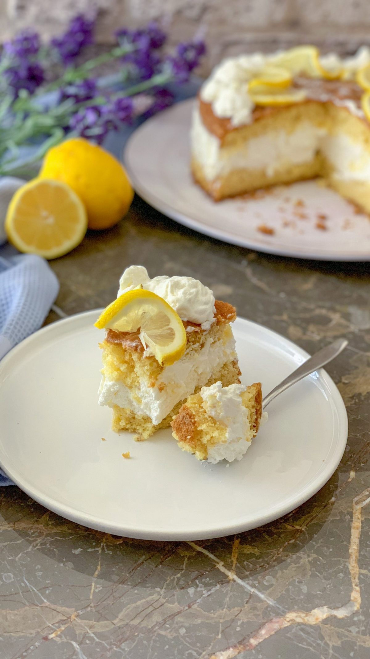 Einfache Zitronen Creme Torte - SaltSugarLove